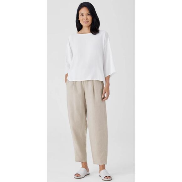 Eileen Fisher Pants - Eileen Fisher Womens Size XLarge Lantern Pant Organic Linen In Natural Ankle NEW